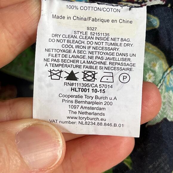 Tory Burch Women's Garden Wisteria Embellished Floral Top Size 2 - Picture 9 of 9